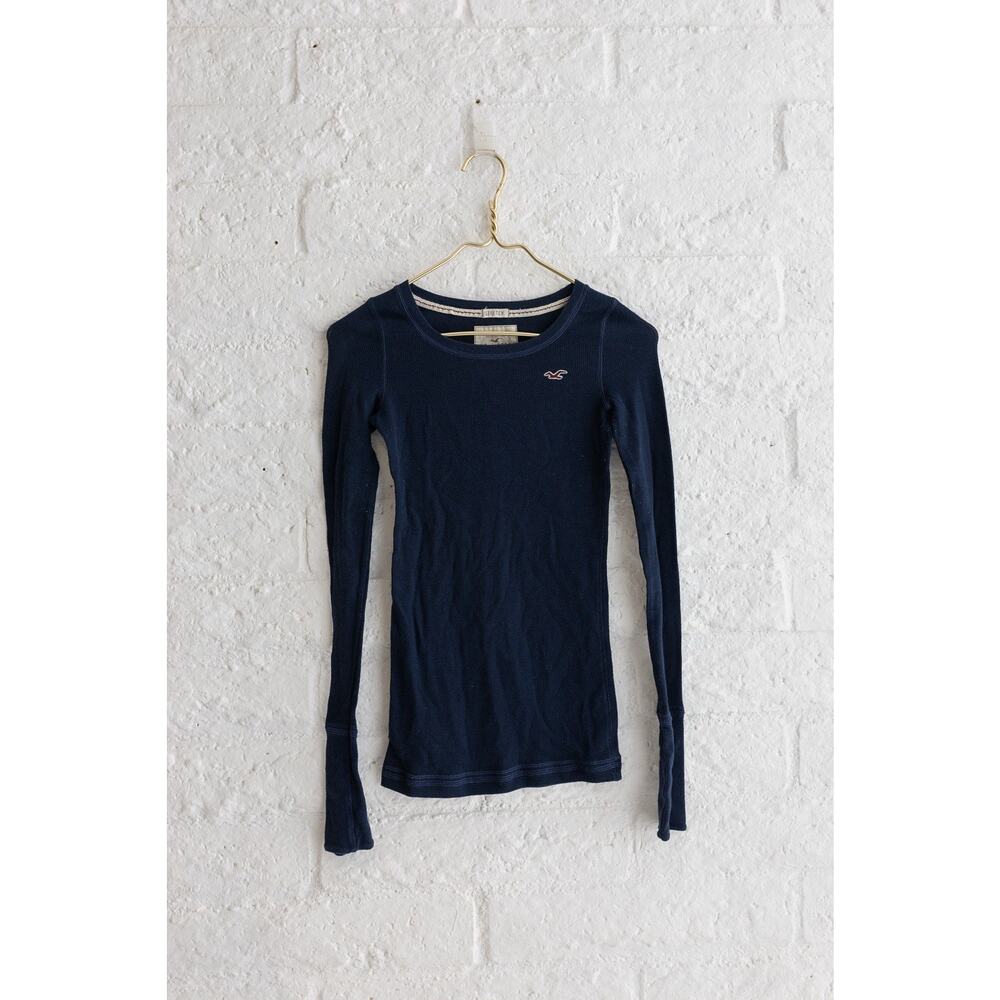 Y2K Hollister Navy Blue Long Sleeve Top Size Small